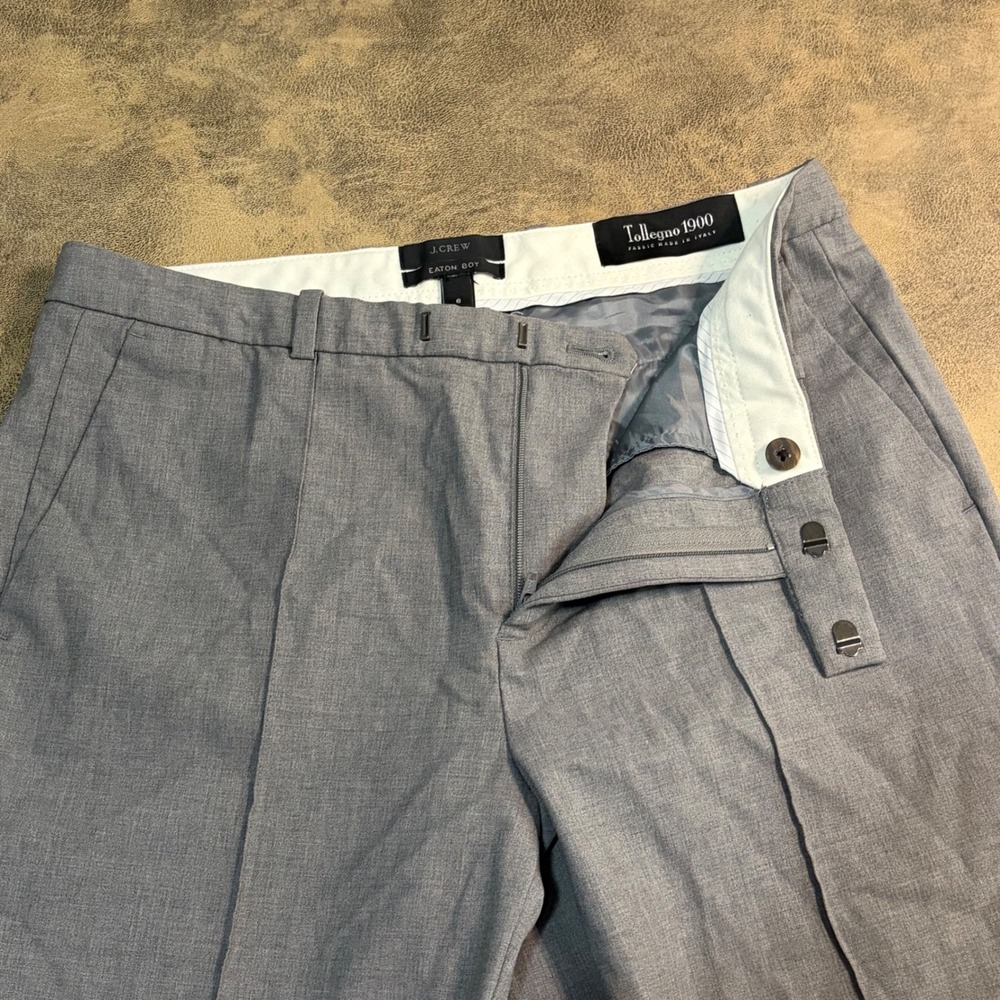 J.Crew Eaton Boy Dress Pants Womens 6 Grey Tollegno 1900 Italian Wool 03704